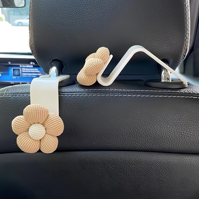 LIFOPY 2 Pack Car Purse Hooks, Cute Bow Car Seat Headrest Hook Hanger for Purses and Bags, Space-Saving Car Accessory(Darkbrown) - Image 3
